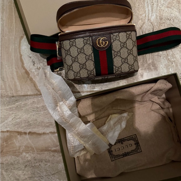 New💕Gucci GG Supreme Ophidia Belt Bag with a shoulder chain strap 💕 - Picture 3 of 10
